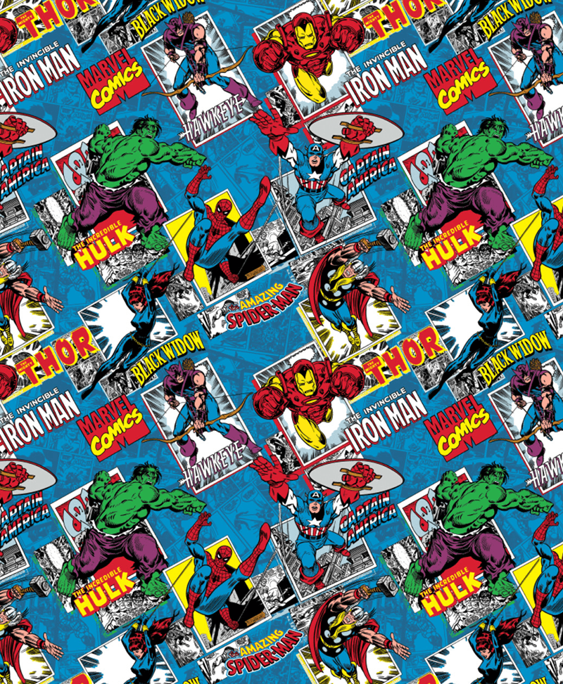 Craft Cotton Co - Marvel - Comic Burst - Blue