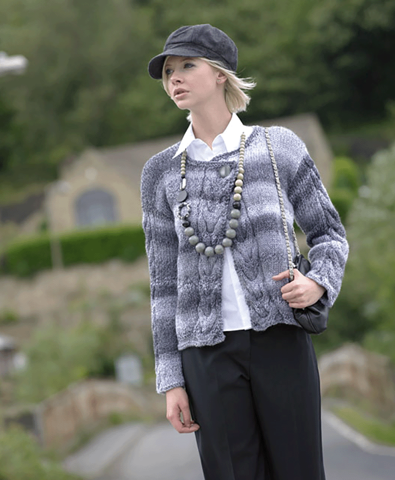 James C Brett JB022 Cardigan in Marble Chunky