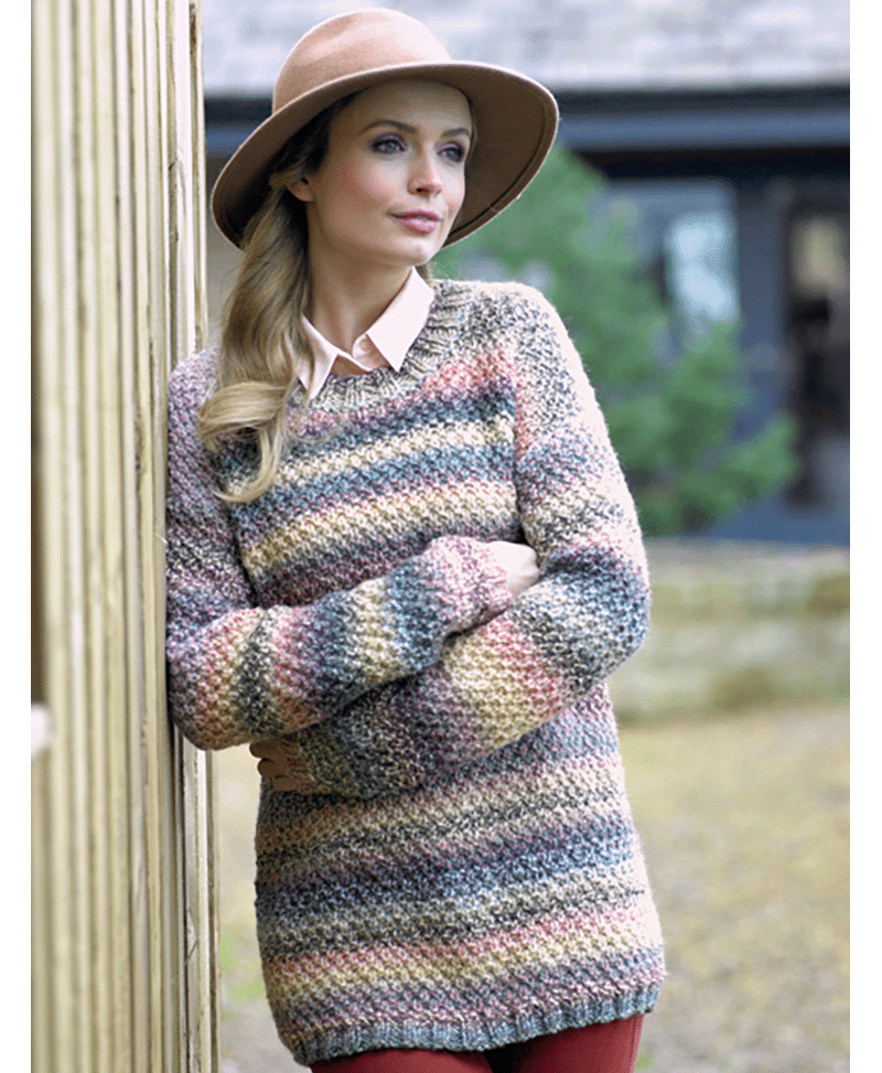 James C Brett JB370 Sweater in Marble Chunky