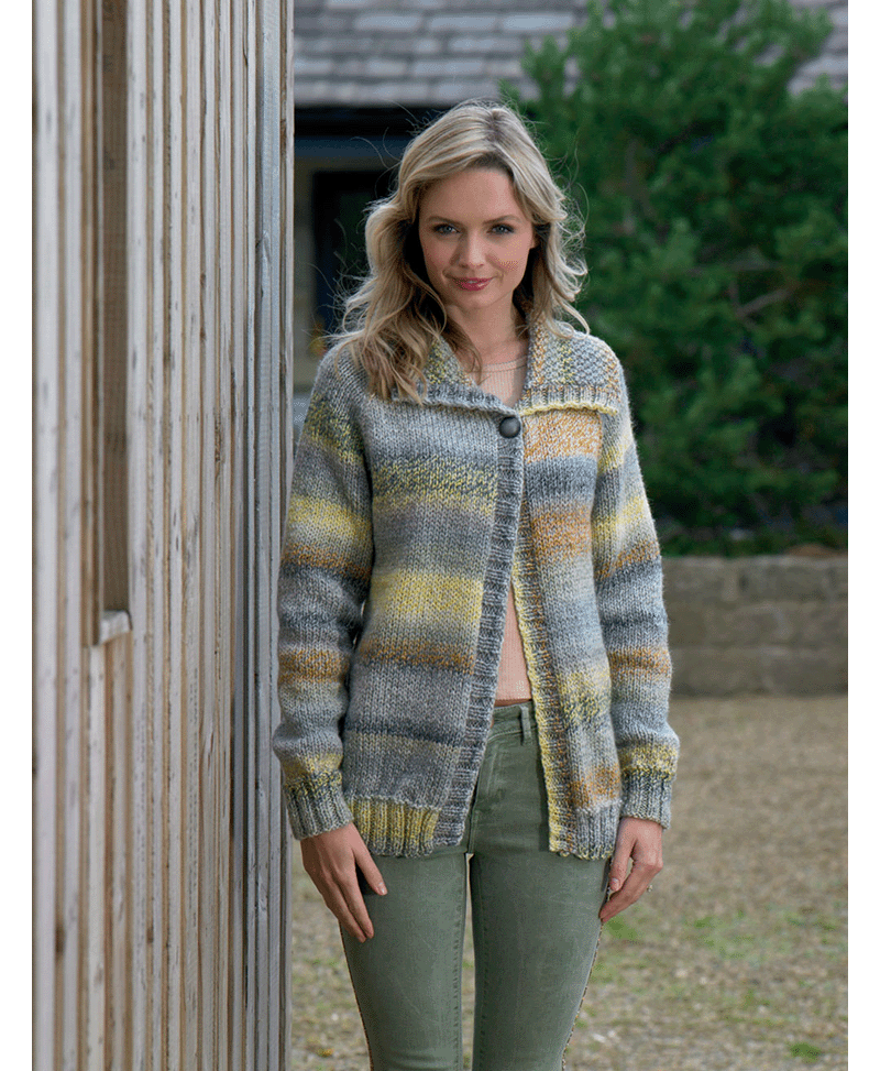 James C Brett JB554 Cardigan in Marble Chunky