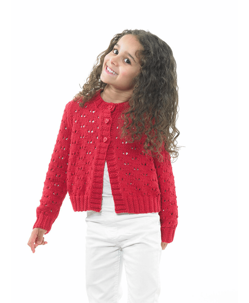 James C Brett JB675 Girls Cardigan in It's Pure Cotton