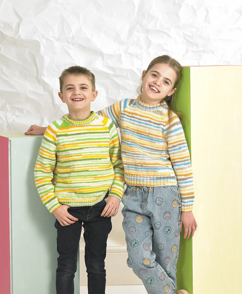 James C Brett JB825 Sweaters in Partytime Stripes DK