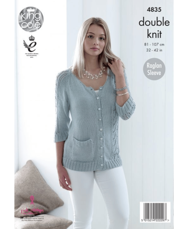 King Cole 4835 Sweater & Cardigan in Bamboo Cotton DK