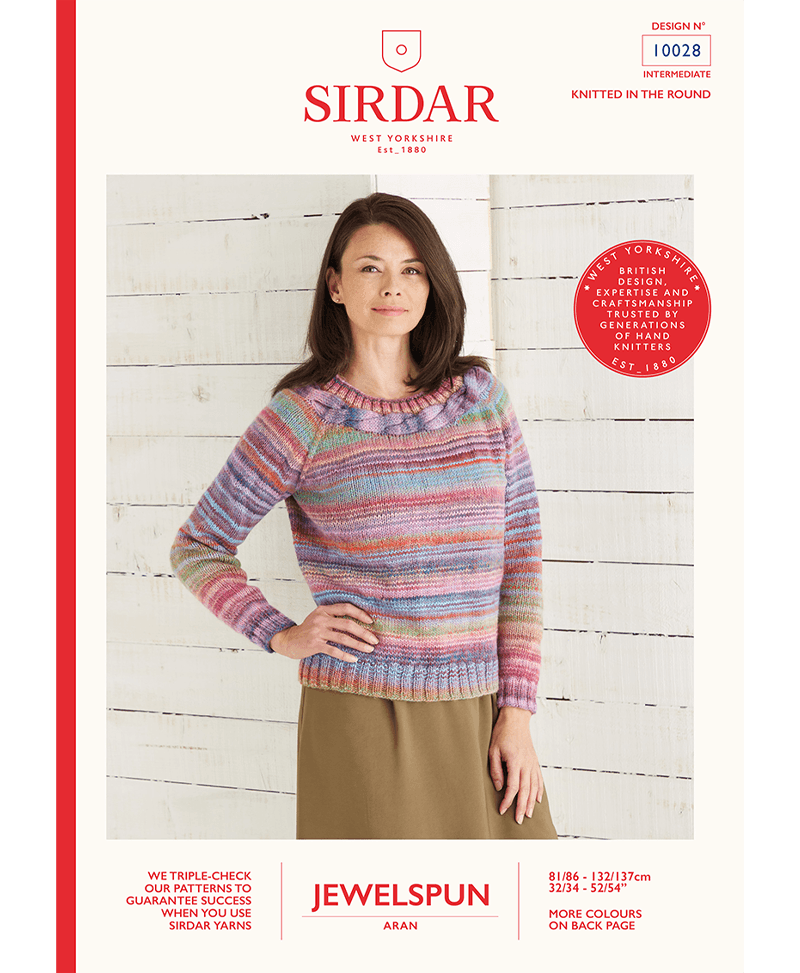 Sirdar 10028 Top Down Sweater in Sirdar Jewelspun (Leaflet)