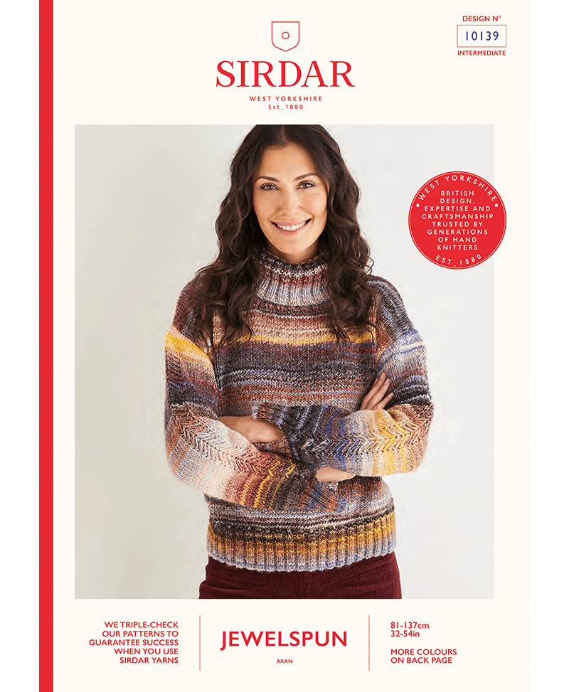 Sirdar 10139 Women's Roll Neck Sweater in Sirdar Jewelspun (Leaflet)