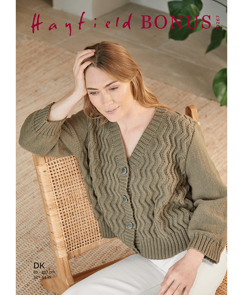 Sirdar 10267 Relaxed Zig Zag Cardigan in Hayfield Bonus DK (Leaflet)