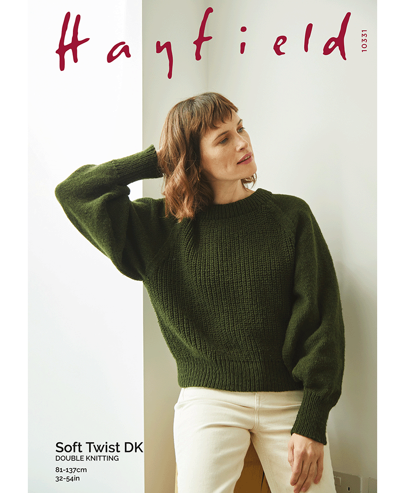 Sirdar 10331 Balloon Sleeve Crop Sweater in Hayfield Soft Twist