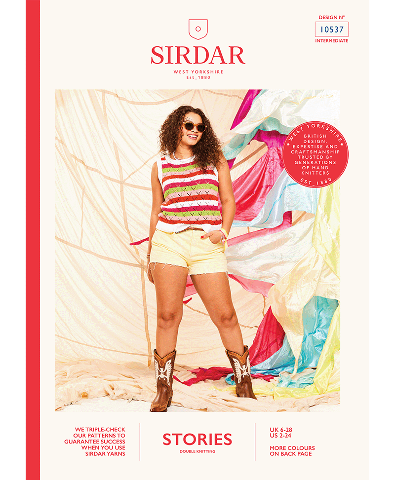 Sirdar 10537 Headliner Stripe Vest in Sirdar Stories DK