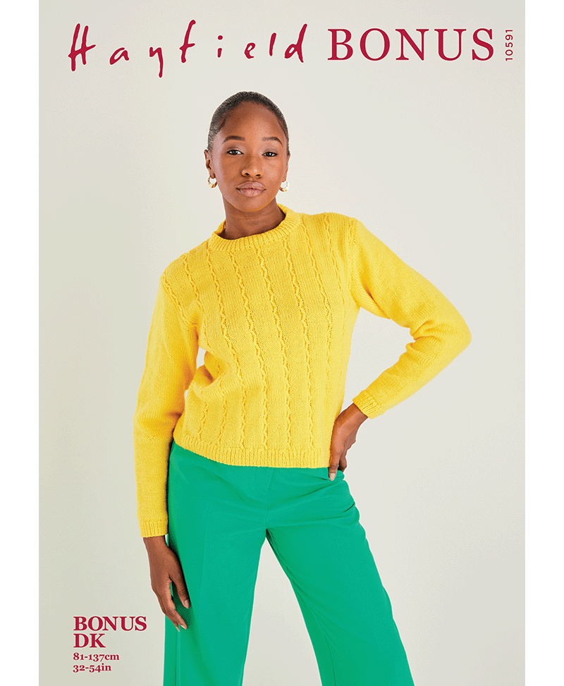 Sirdar 10591 Sweater in Hayfield Bonus DK