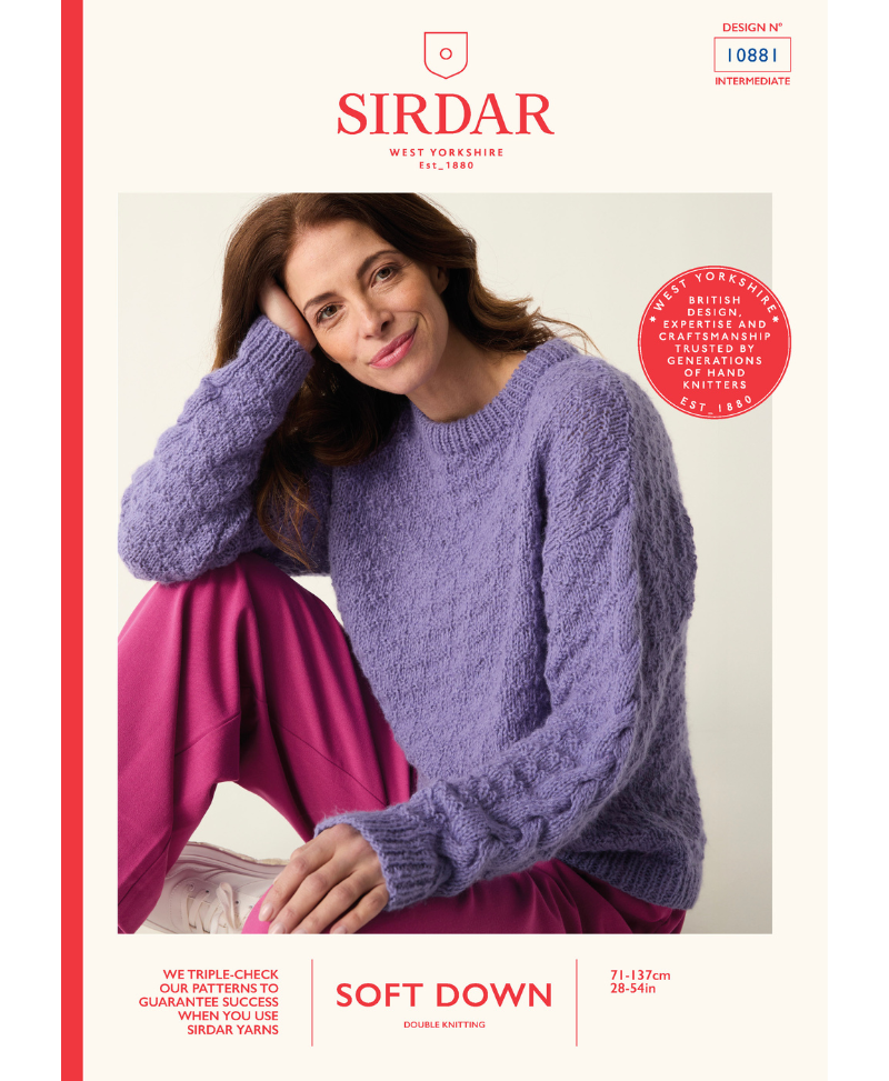 Sirdar 10881 Soft Cable Sweater in Sirdar Soft Down DK