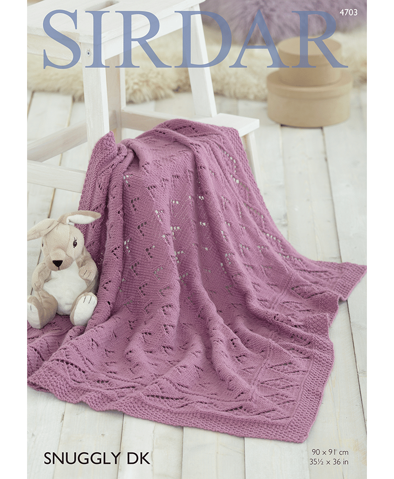 Sirdar 4703 Lace & Diamonds Baby Blanket or Afghan in Snuggly DK