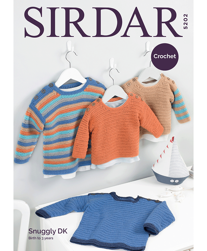 Sirdar 5202 Crochet Sweaters in Snuggly DK