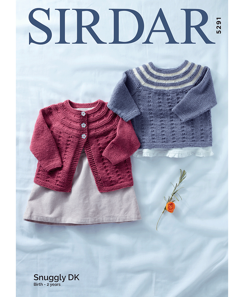 Sirdar 5291 Baby Girl's Cardigan & Sweater in Snuggly DK