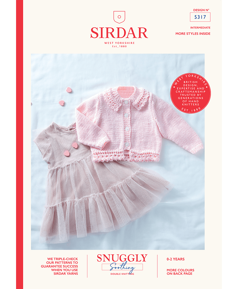 Sirdar 5317 Baby Girl's Cardigan in Snuggly Soothing DK (Leaflet)