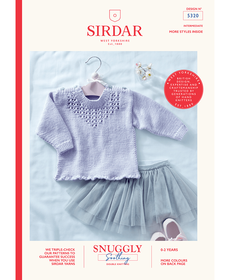 Sirdar 5320 Baby Girl's Sweater in Snuggly Soothing DK