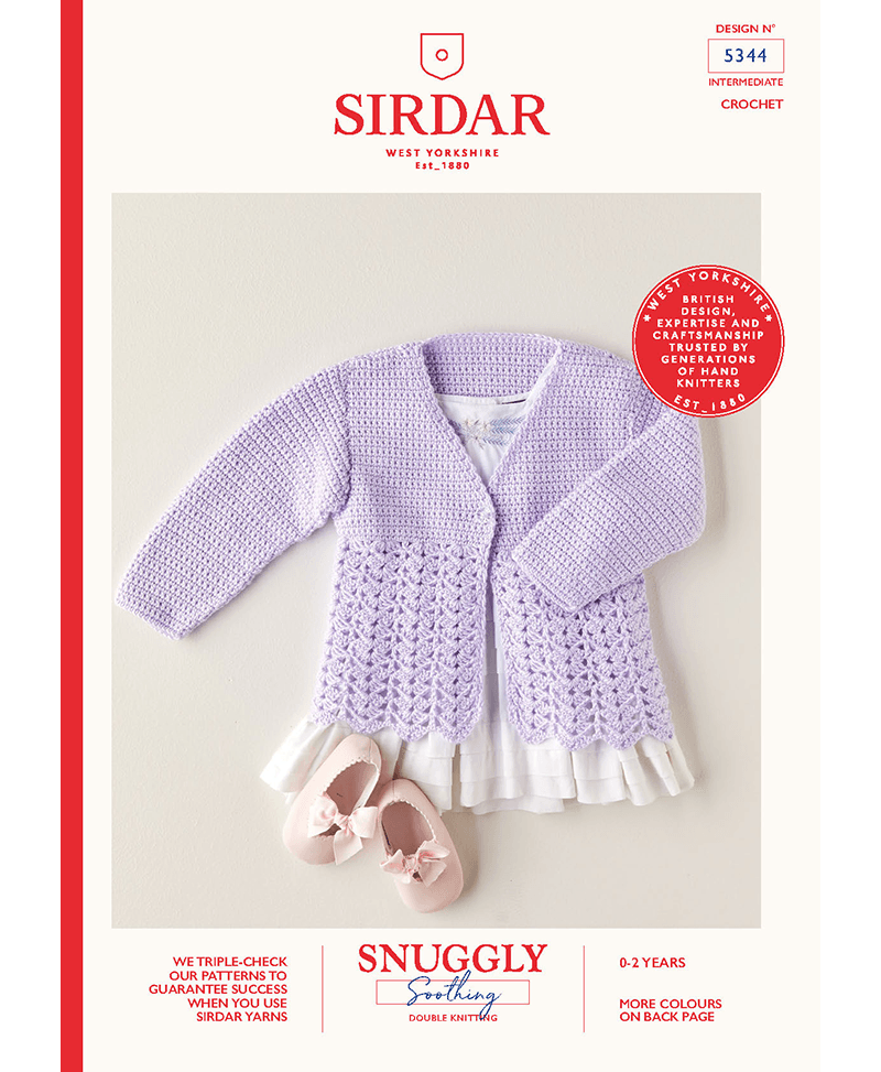 Sirdar 5344 Crochet Cardigan in Snuggly Soothing DK (Leaflet)