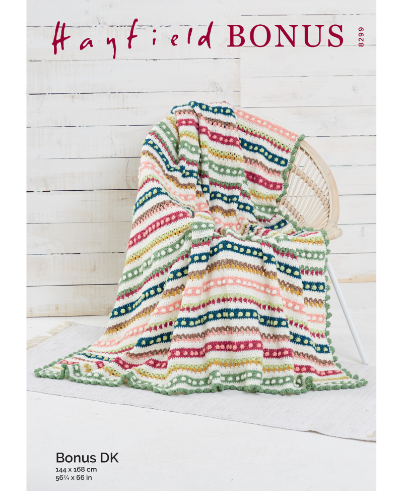 Sirdar 8299 Tulip and Bobble Crochet Blanket in Hayfield Bonus DK (Leaflet)