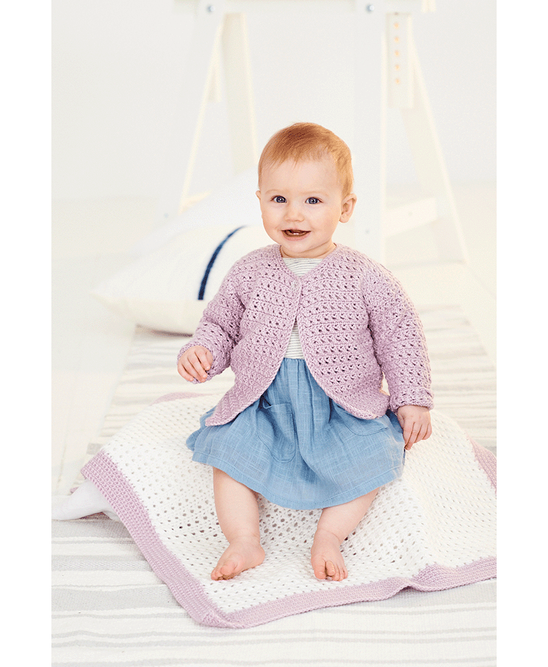 Stylecraft 9533 Crochet Cardigan and Blanket in Bambino DK
