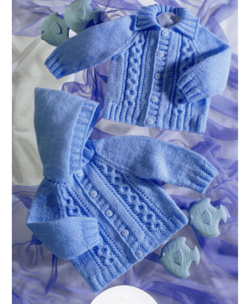 UKHKA 20 UK Hand Knit Assoc. Double Knitting Cabled Jackets