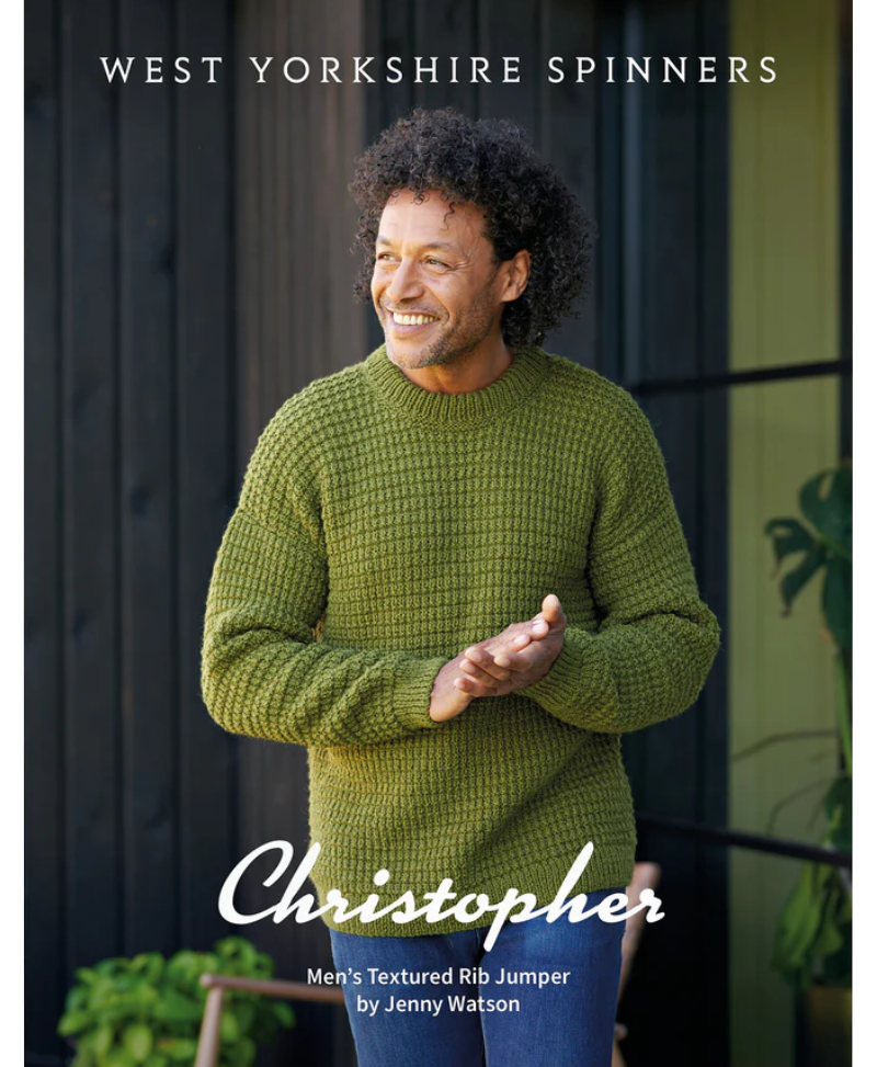 West Yorkshire Spinners Christopher Men's Textured Rib Jumper in ColourLab Aran (Download)
