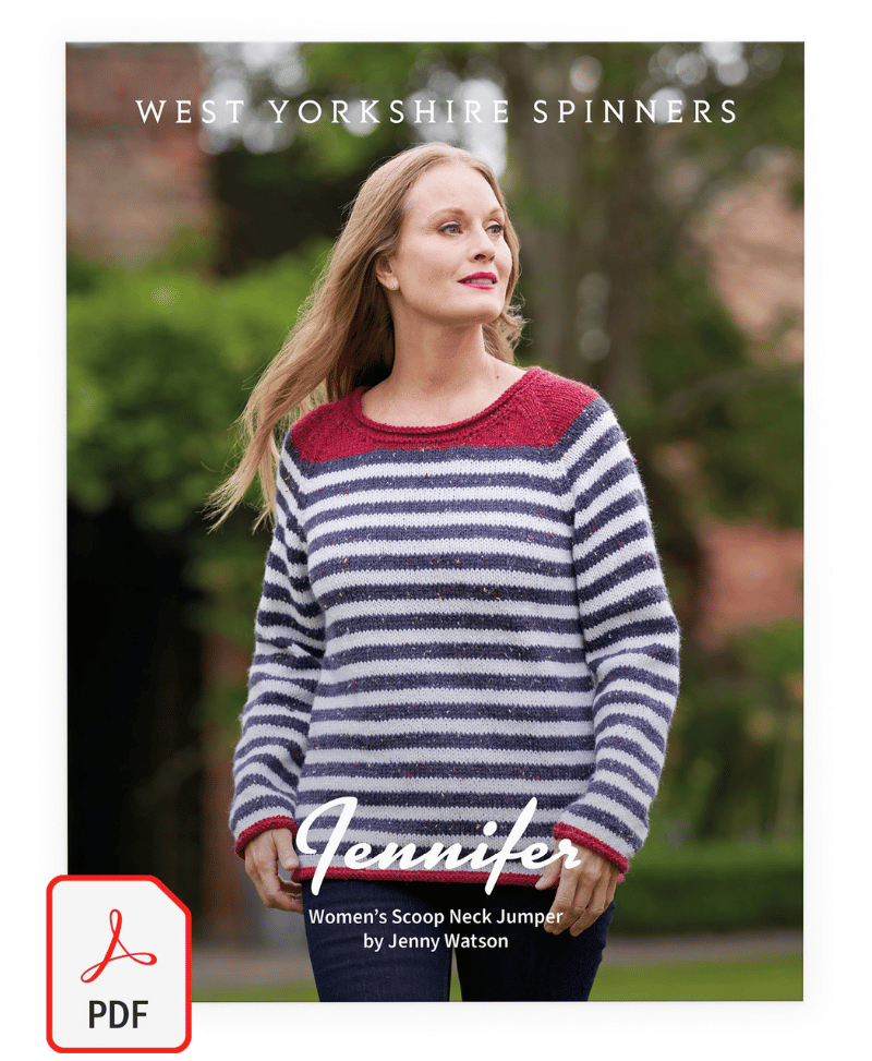 West Yorkshire Spinners Jennifer Scoop Neck Jumper in ColourLab Aran (Download)