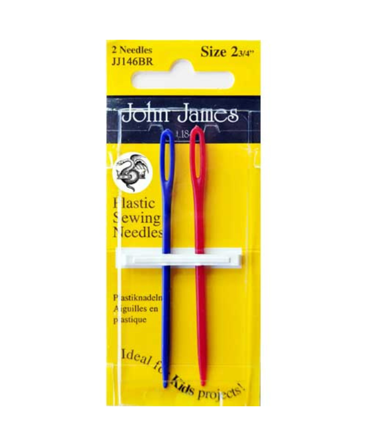 John James Childrens Plastic Sewing Needles - Blue & Red