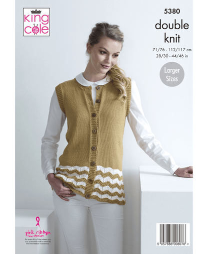 King Cole 5380 Cardigan & Waistcoat in Bamboo Cotton DK
