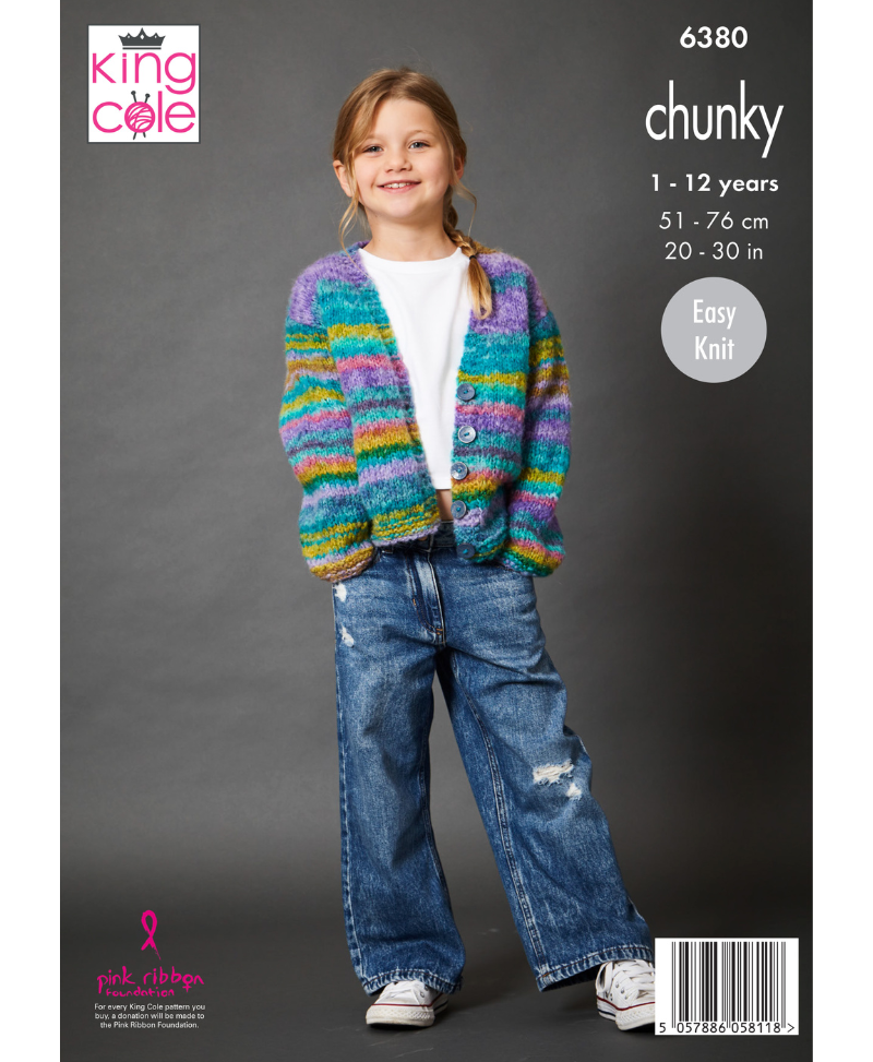 King Cole 6380 Sweater, Cardigan & Tank Top in Flair Chunky