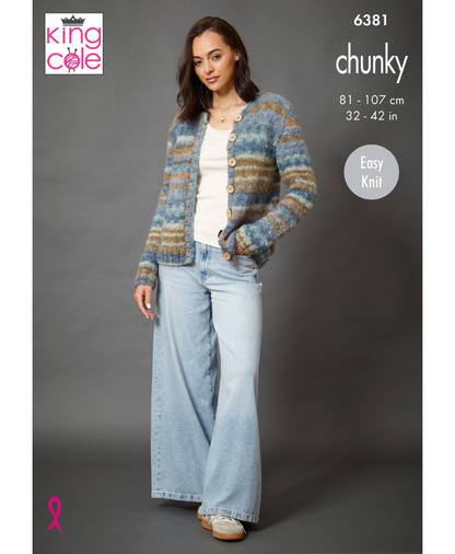 King Cole 6381 Sweater & Cardigan in Flair Chunky