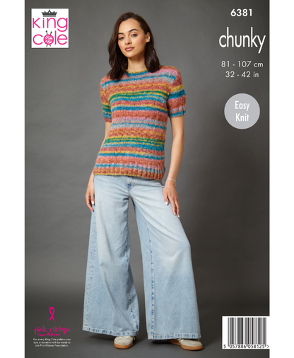 King Cole 6381 Sweater & Cardigan in Flair Chunky