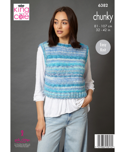 King Cole 6382 Waistcoat & Tank Top in Flair Chunky