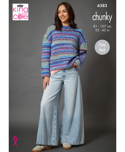 King Cole 6383 Sweater & Cardigan in Flair Chunky