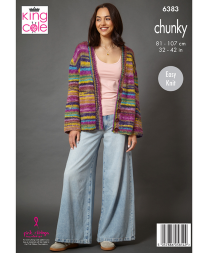 King Cole 6383 Sweater & Cardigan in Flair Chunky