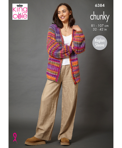 King Cole 6384 Sweater & Cardigan in Flair Chunky