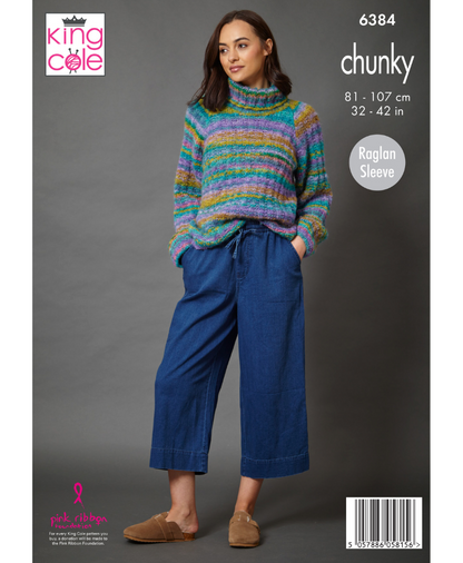 King Cole 6384 Sweater & Cardigan in Flair Chunky