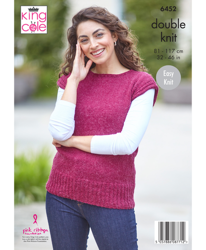 King Cole 6452 Sweater and Tank Top in Eternity DK