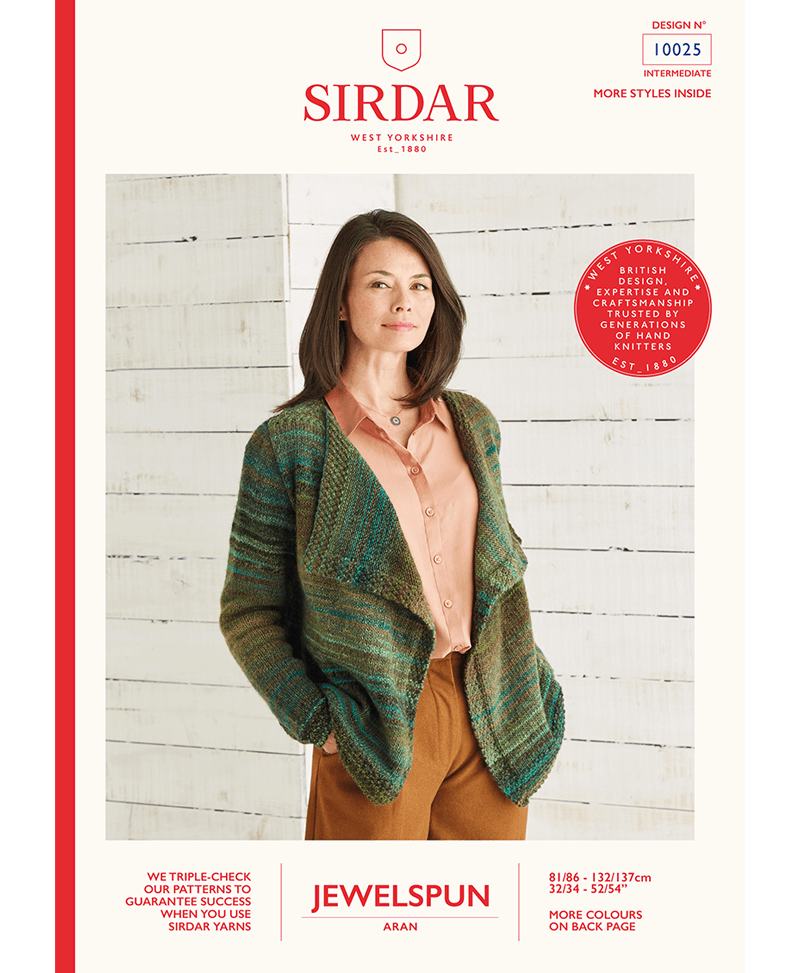 Sirdar 10025 Drape Cardigan in Sirdar Jewelspun (Leaflet)