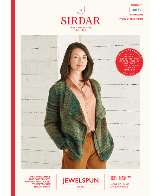 Sirdar 10025 Drape Cardigan in Sirdar Jewelspun (Leaflet)