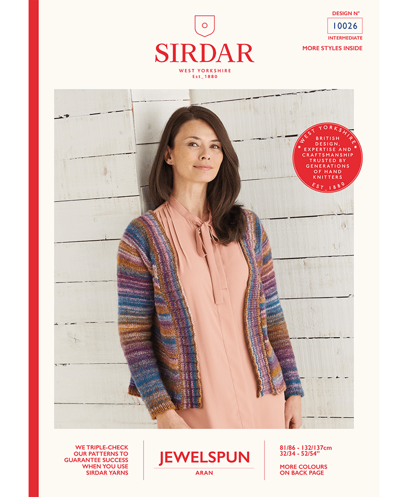Sirdar 10026 Top Down Cardigan in Sirdar Jewelspun (Leaflet)