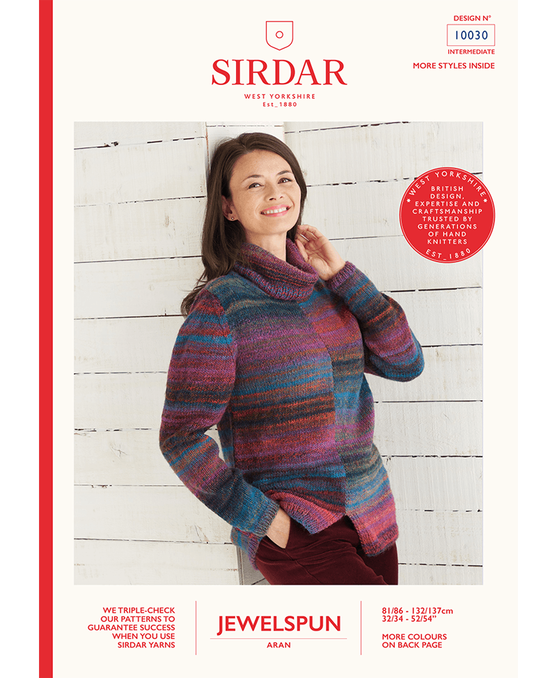 Sirdar 10030 Two Tone Sweater in Sirdar Jewelspun (Leaflet)