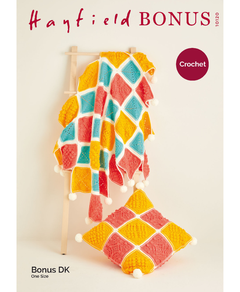 Sirdar 10120 Crochet Blanket and Cushion in Hayfield Bonus DK (Leaflet)