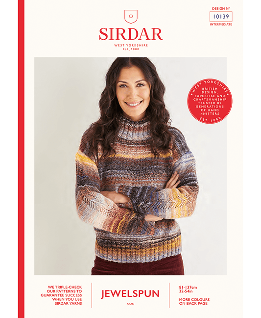 Sirdar 10139 Women's Roll Neck Sweater in Sirdar Jewelspun (Leaflet)
