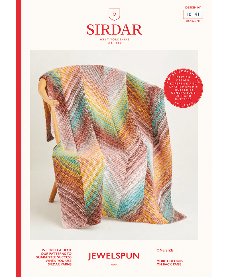Sirdar 10141 Knitted Bias Blanket in Sirdar Jewelspun (Leaflet)
