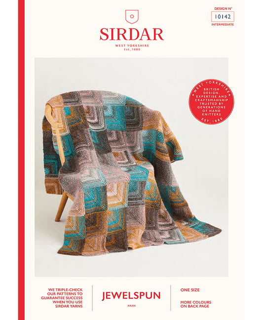 Sirdar 10142 Knitted Domino Blanket in Sirdar Jewelspun (Leaflet)