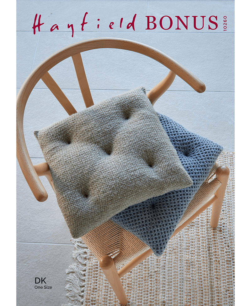 Sirdar 10260 Wicker & Honeycomb Stitch Seat Cushions in Hayfield Bonus DK (Leaflet)