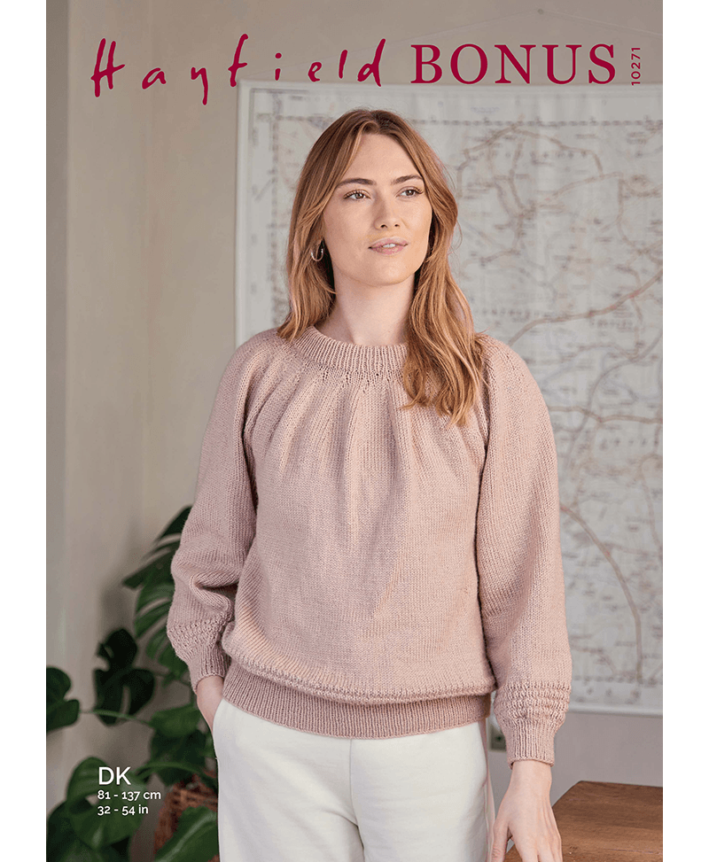 Sirdar 10271 Yoke Gathered Sweater in Hayfield Bonus DK (Leaflet)