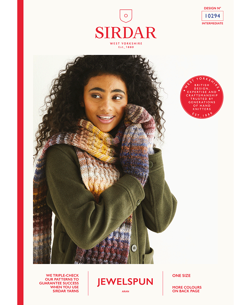 Sirdar 10294 Hat, Scarf and Mittens in Sirdar Jewelspun