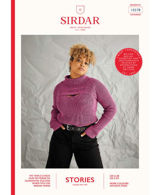 Sirdar 10578 Night Life Vest & Roll Neck in Stories DK