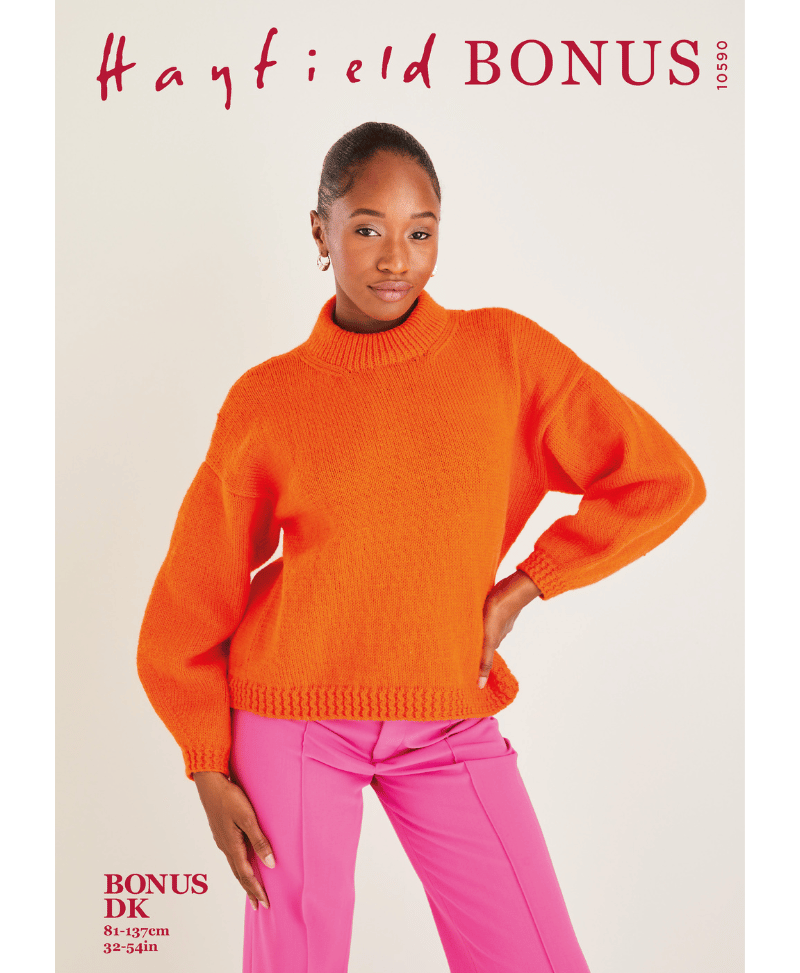 Sirdar 10590 Crew Neck Sweater in Hayfield Bonus DK (leaflet)