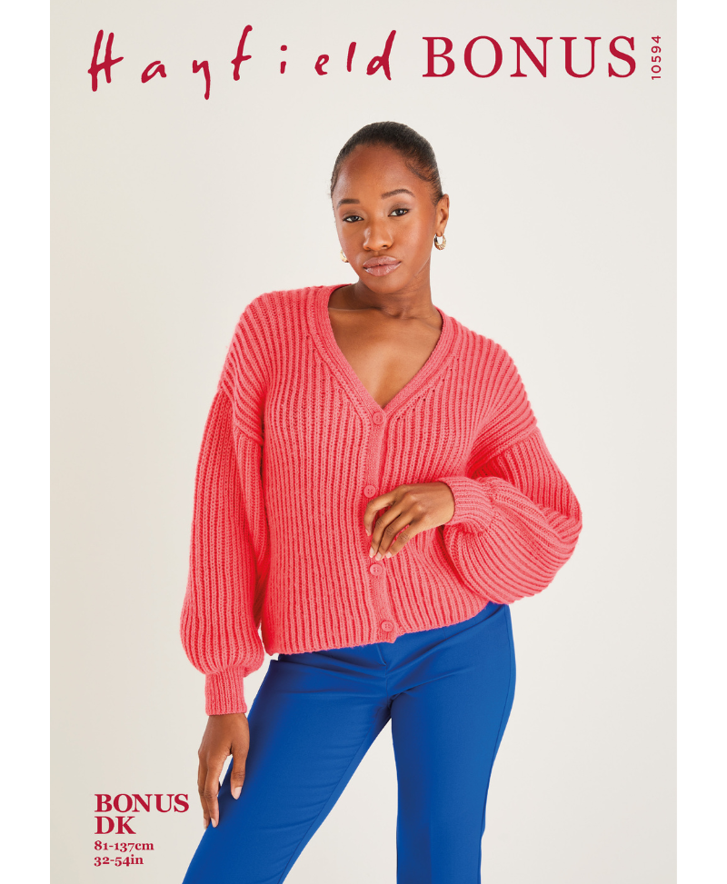 Sirdar 10594 V Neck Cardigan in Hayfield Bonus DK (leaflet)